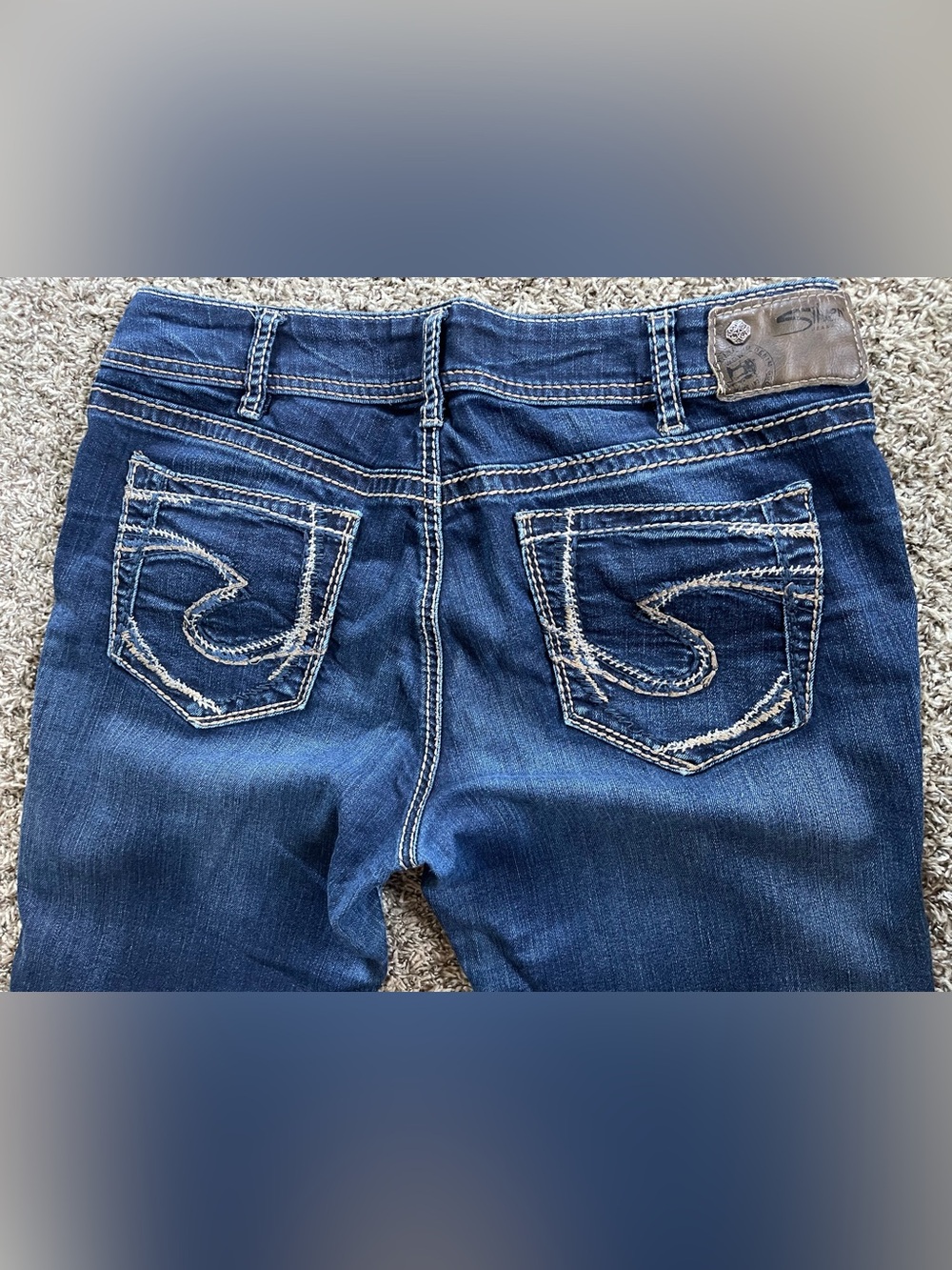 Silver Jeans Embroidered Pocket Suki Mid Slim Boot Stretch 32x28